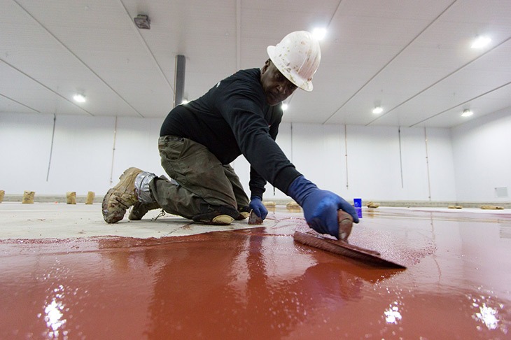installing industrial epoxy floor coating