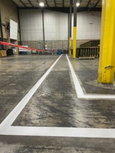 5S floor marking lines inside warehouse